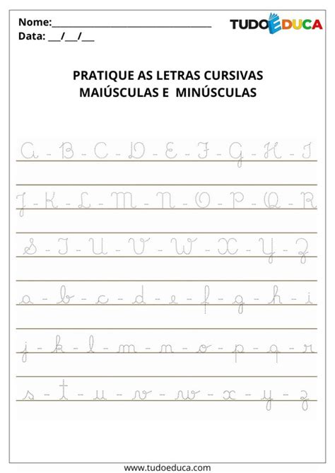 Atividades Com Letra Cursiva Para 1o Ano Para Imprimir Pdf - 7 Atividades com Letra Cursiva para 1º Ano