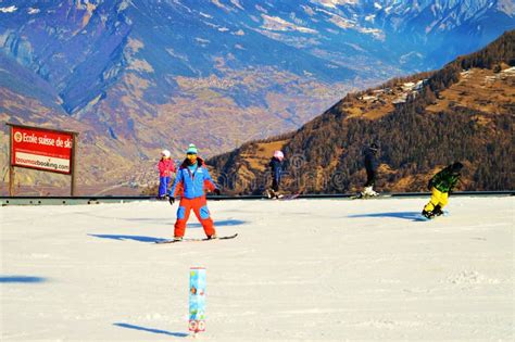 Skiing in Swiss Alps, Adventure Editorial Stock Photo - Image of shadows, swiss: 87292678