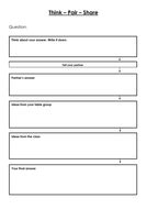 A Think-Pair-Share Worksheet | Teaching Resources