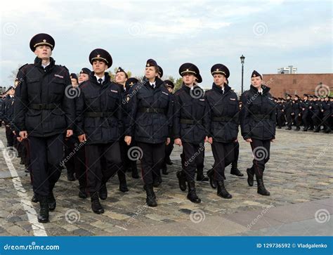 In The Parade Of Police Cadets On Poklonnaya Hill In Moscow Editorial