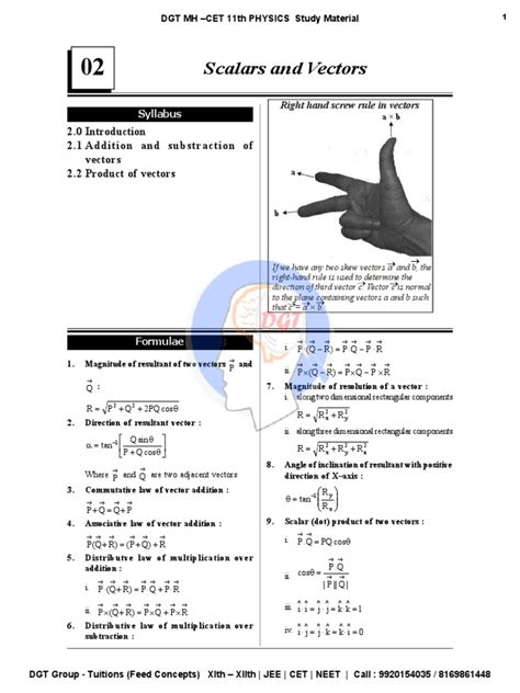 Dgt Scalars And Vectors Pdf Pdf Euclidean Vector Force