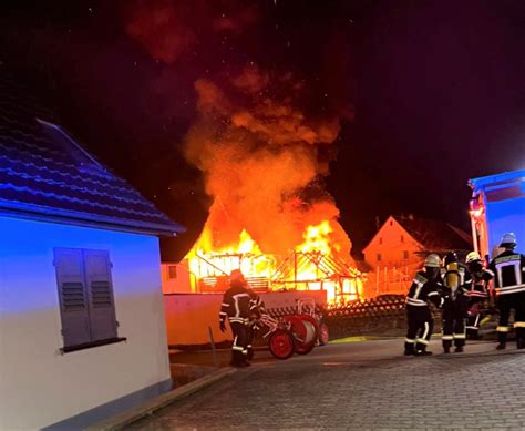 Gebäudebrand in Krauchenwies Feuerwehr verhindert Schlimmeres