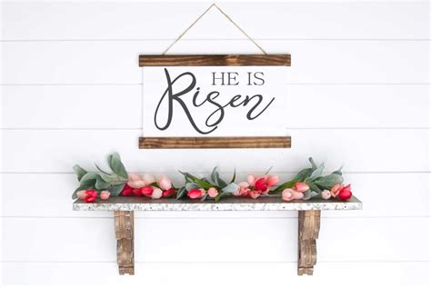 He Is Risen Stencil Easter Vinyl Decal He Is Risen Vinyl Etsy Easter Wall Decor Easter