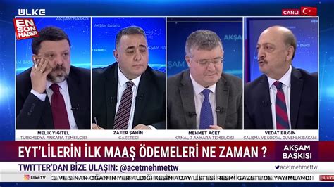 Bakan Vedat Bilgin Eyt Lilerin Ilk Maa Lar N Ne Zaman Alaca N