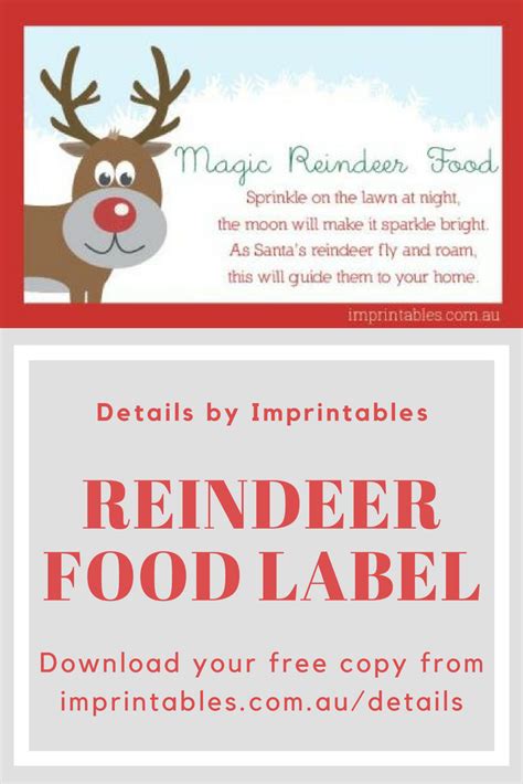 Reindeer Food Label Watch Their Little Faces Light Up At The Thought