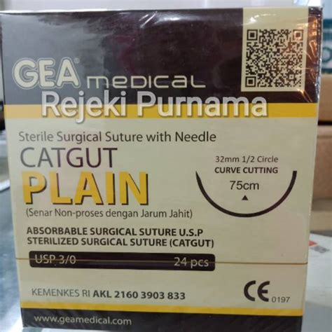 Jual Catgut Plain Steril Surgical Suture With Needles Senar Non