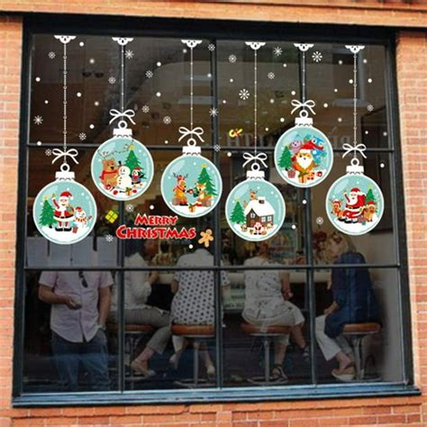 Gliving Window Clings Decal Diy Stickers Santa Claus Reindeer Snowman Christmas Decorations