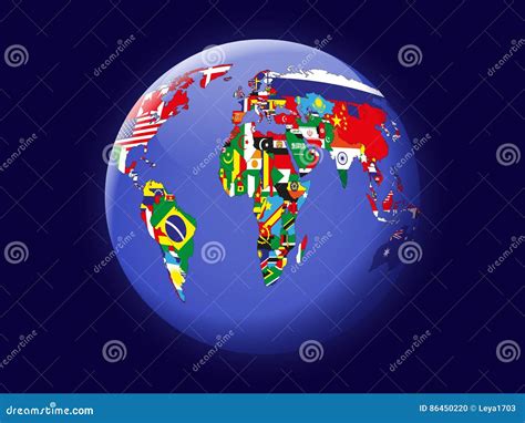 Political Map Of The Globe On The Space Stock Vector Illustration Of