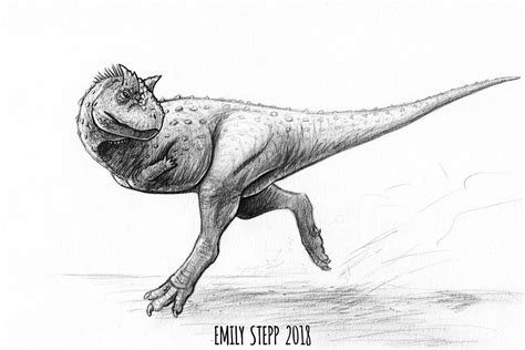 Drawdinovember Day 19 Carnotaurus By Emilystepp Dinosaur Drawing