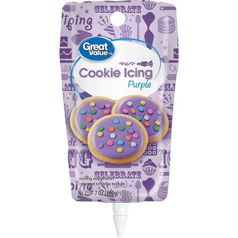 Great Value Cookie Icing In A Ready To Use Pouch Purple Ounce