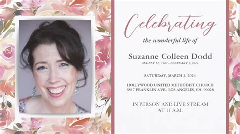 Celebrating The Wonderful Life Of Suzanne Colleen Dodd Youtube