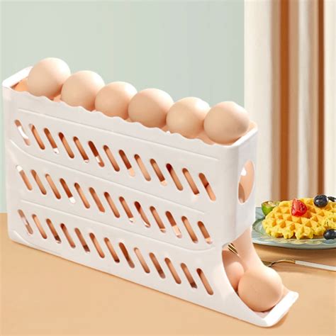 Harpi Egg Holder For Fridge Egg Container For Refrigerator 4 Tiers