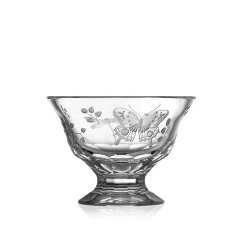 Varga Art Crystal Springtime Clear Footed Bowl 6 The Pink Daisy