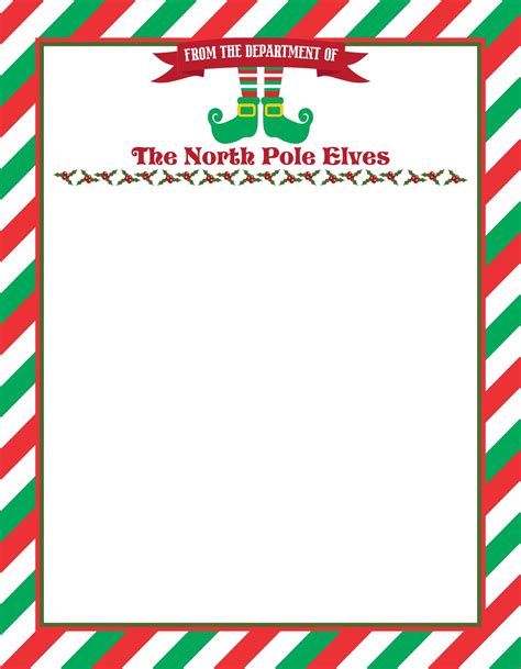 Elf On Shelf Stationary Printable Christmas Paper Elf Letters