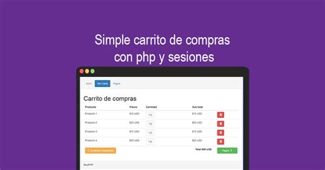 Simple Carrito De Compras Con Php Y Sesiones Baulphp