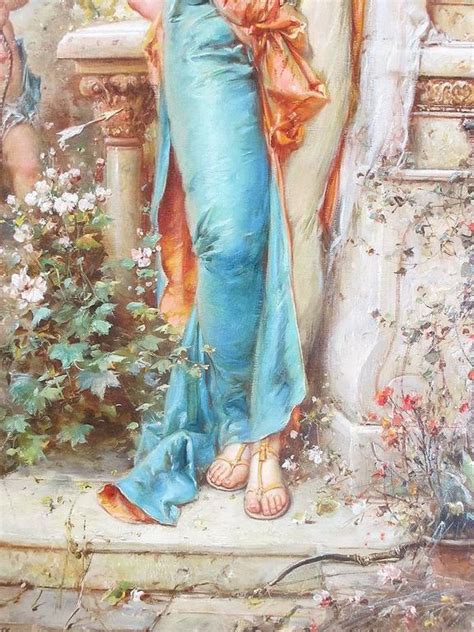 Hans Zatzka Austrian Oil On Canvas Titled Spring Love Maiden With Cherubs For Sale At 1stdibs