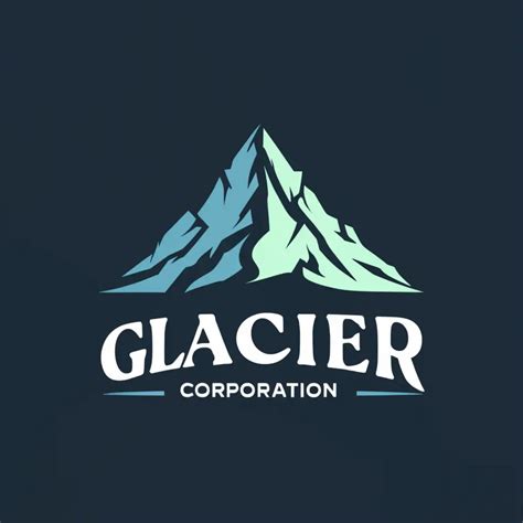 Logo Design For Glacier Water Corporation Majestic Mountain Emblem On