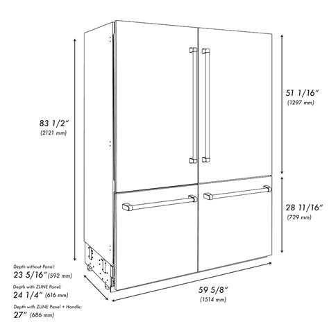 Zline 60 Built In Black Stainless Fridge With Waterice Rbiv Bs 60