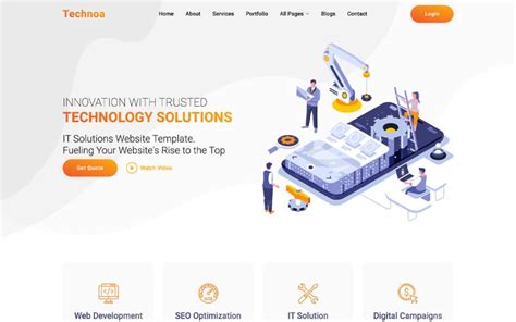 Technoa Plantilla De Sitio Web Adaptable Para Empresas De Desarrollo