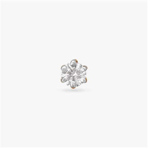 Arresting Single Stone Diamond Nose Pin