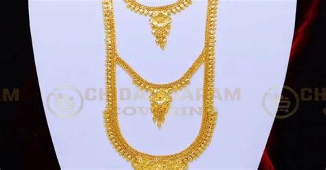 Buy One Gram Gold Light Weight Haram Design Line Calcutta Long Haram