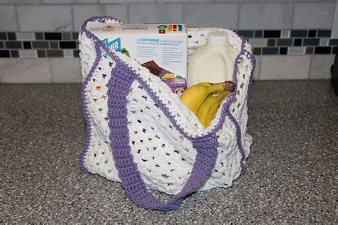 Ravelry Easy Granny Square Reusable Grocery Or Tote Bag Pattern By