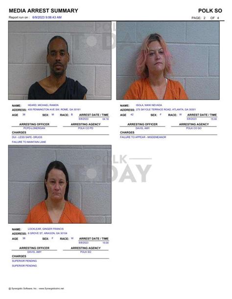 Polk Jail report – Friday, June 9, 2023