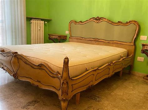 Letto Matrimoniale Con Comodini Inizi 1900 In Legno Monza