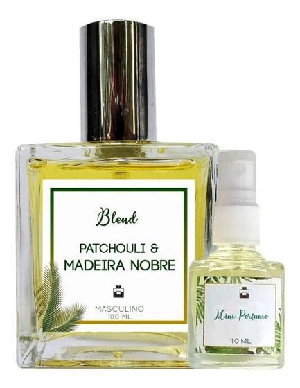 Perfume Patchouli Madeira Nobre 100ml Masculino Blend de Óleo