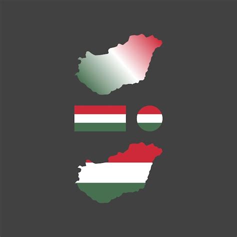 Premium Vector Hungary National Map And Flag Vectors Set