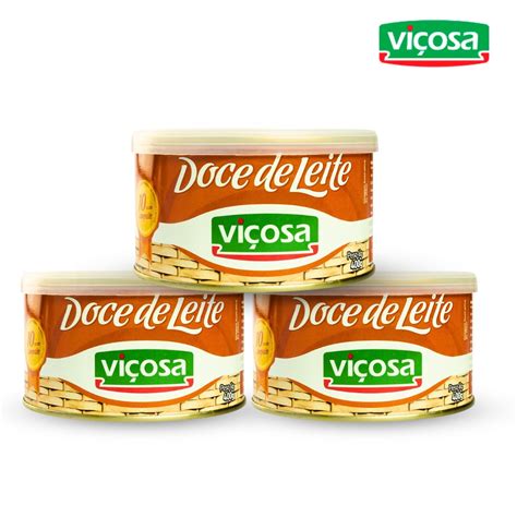 Doce De Leite Viçosa Cremoso Tradicional Puro Pastoso 3 Unidades Lata