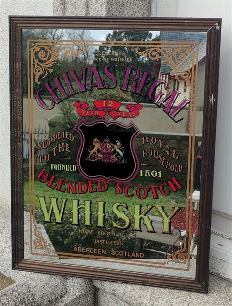 Miroir Vintage Whisky Chivas Regal Bistrot Ancien Bar Objet