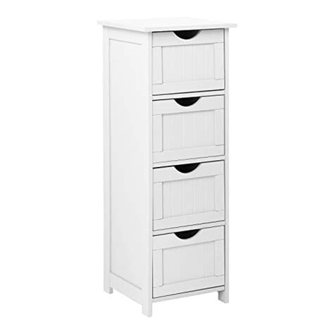 Fch Bathroom Storage Cabinet Free Standing Cabinet Wooden Side Floor Organizer With 4 Drawers