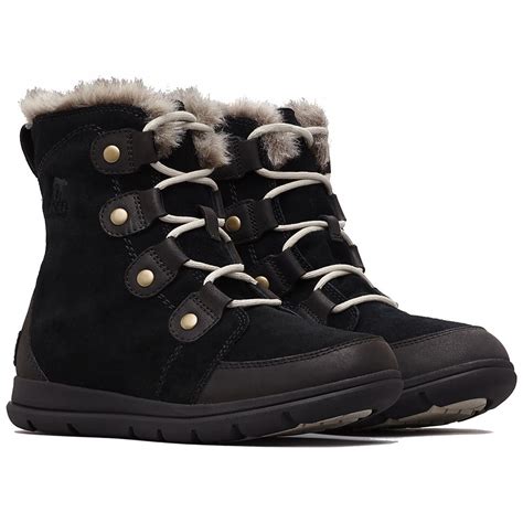 Sorel Joan Explorer Waterproof Boot In Black Dark Stone