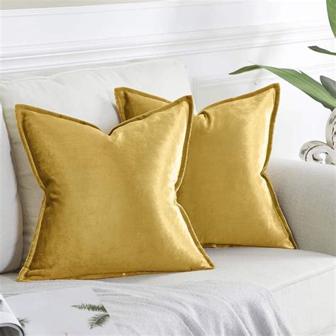 Amazon GIGIZAZA Gold Velvet Decorative Throw Pillow Covers 18x18