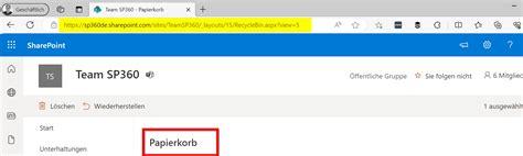 Versteckten Teams Papierkorb Zum Wiederherstellen Ffnen
