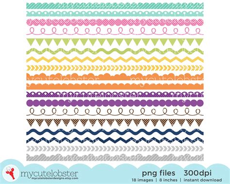 Borders Clipart Set Clip Art Set of Assorted Borders - Etsy