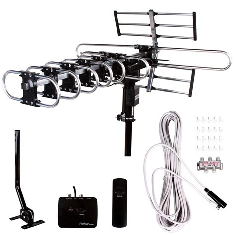 200 Mile Outdoor TV Antenna Motorized Amplified HDTV High Gain 36dB UHF