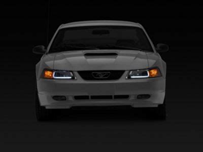 Mustang Led Drl Headlights With Amber Corners Chrome Housing Smoked