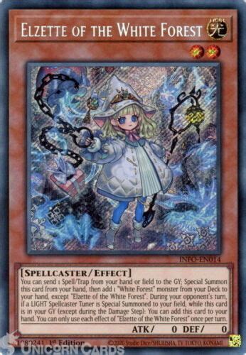 Info En Elzette Of The White Forest Secret Rare St Edition Yugioh