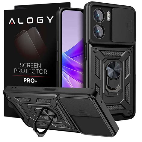 Etui Alogy Camshield Stand Ring z osłonką na aparat do Oppo A57 5G