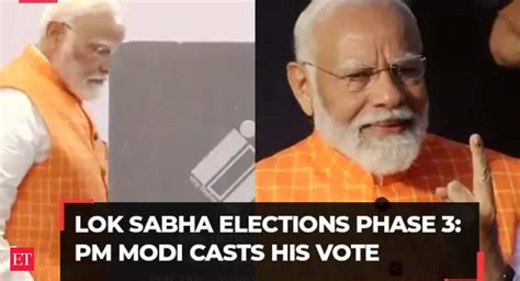 Lok Sabha Elections Phase 3 Pm Modi Casts Vote In Gujarat Urges