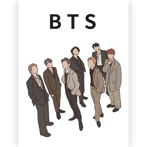 Bts Wall Art Bts Poster Bts Minimal Digital Print Bts Digital