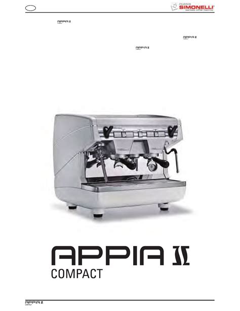 User Manual Nuova Simonelli Appia Ll Compact English 35 Pages