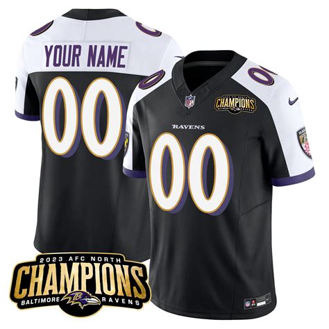 Ravens 2023 Afc North Champions Patch Vapor Limited Custom Jersey All