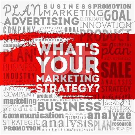 What S Your Marketing Strategy Word Cloud Collage Business Conc Stock