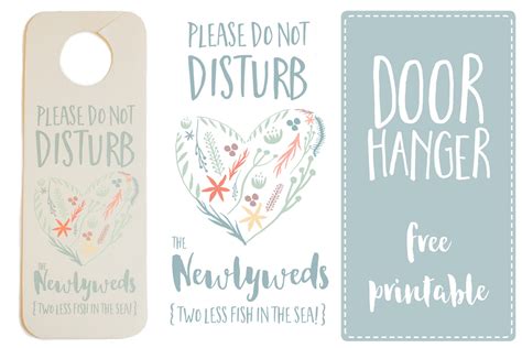 'Do Not Disturb The Newlyweds' Door Hanger Printable {FREE}