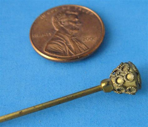 Hatpin Edwardian Hat Pin Gold Twist Metal Circles 6 In Cane Etsy