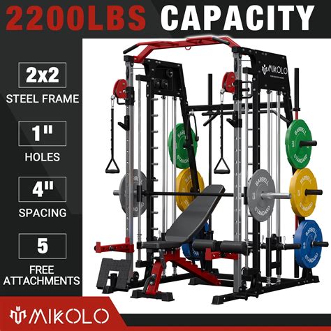 Mikolo Smith Machine Home Gym Lbs Power Rack Cage With Cable