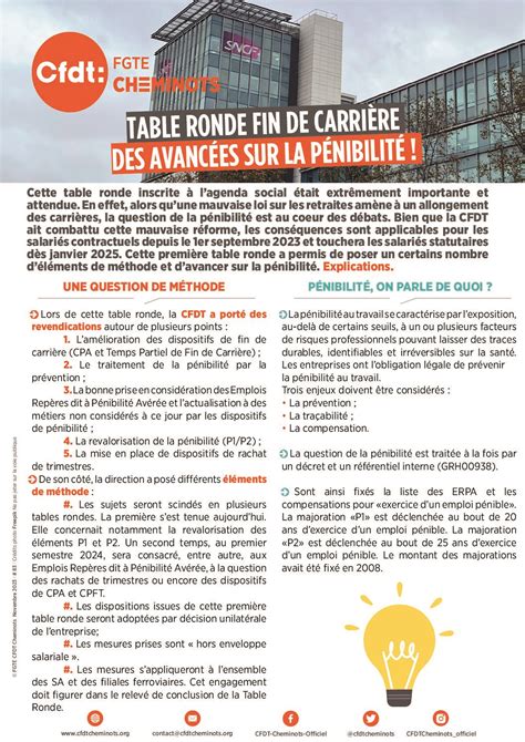 CFDT Cheminots Table Ronde Fin de carrière des avancées sur la